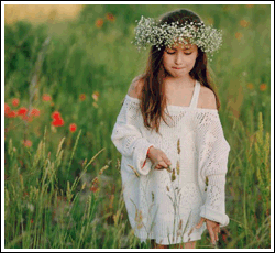 Picture of a young maid in the meadow.