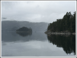 Peaceful image of the ocean of the B.C. coast.