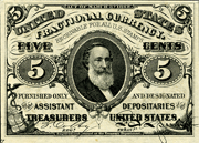 image of 1864 five cent note.