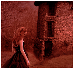 Image of a banshee by a castle.