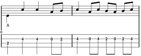 image of the sixth and seventh measures of Bill Cheatham before adding more notes.