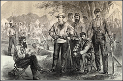 drawing of soldiers camp for the new york volunteers