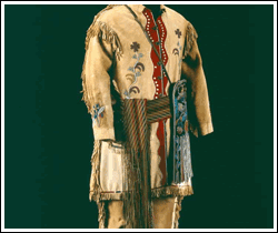 image of old stye buckskin clothing made by the Metis.
