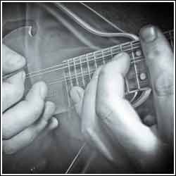 Image of fingers forming moveable chord.